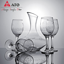 Red wine glass Wine Decanter and Four Glass